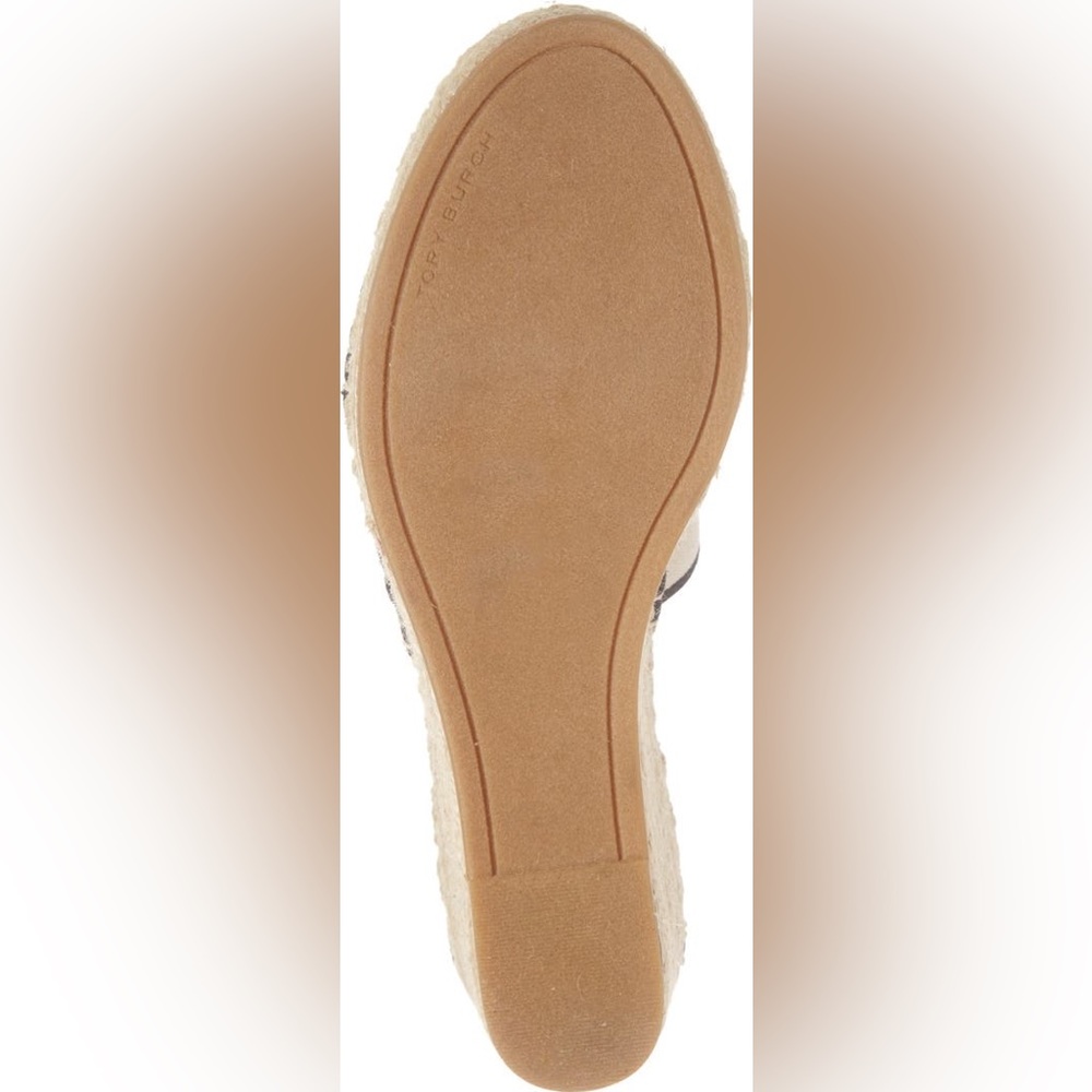 Tory Burch Color Block Canvas Ankle Tie Wedge Espadrille Shoes Size 8 **GORGEOUS - Picture 6 of 16